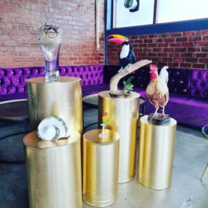Gold plinth set of 5 hire