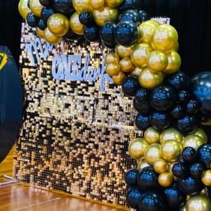 Gold Shimmer wall hire