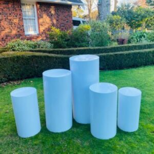 White Plinth set of 5 hire
